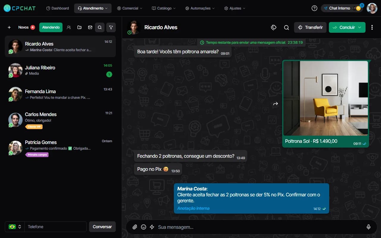 Anotação interna no CPChat