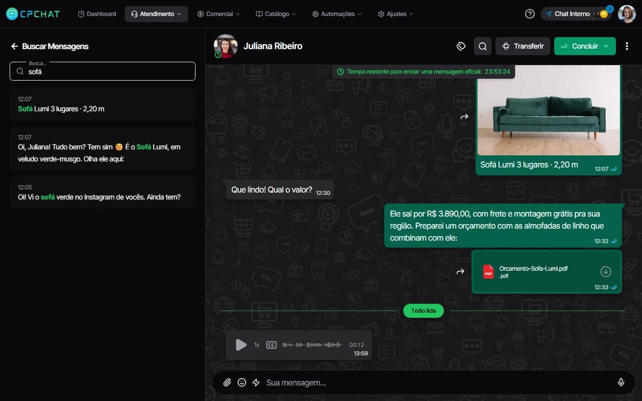 Busca na conversa no CPChat