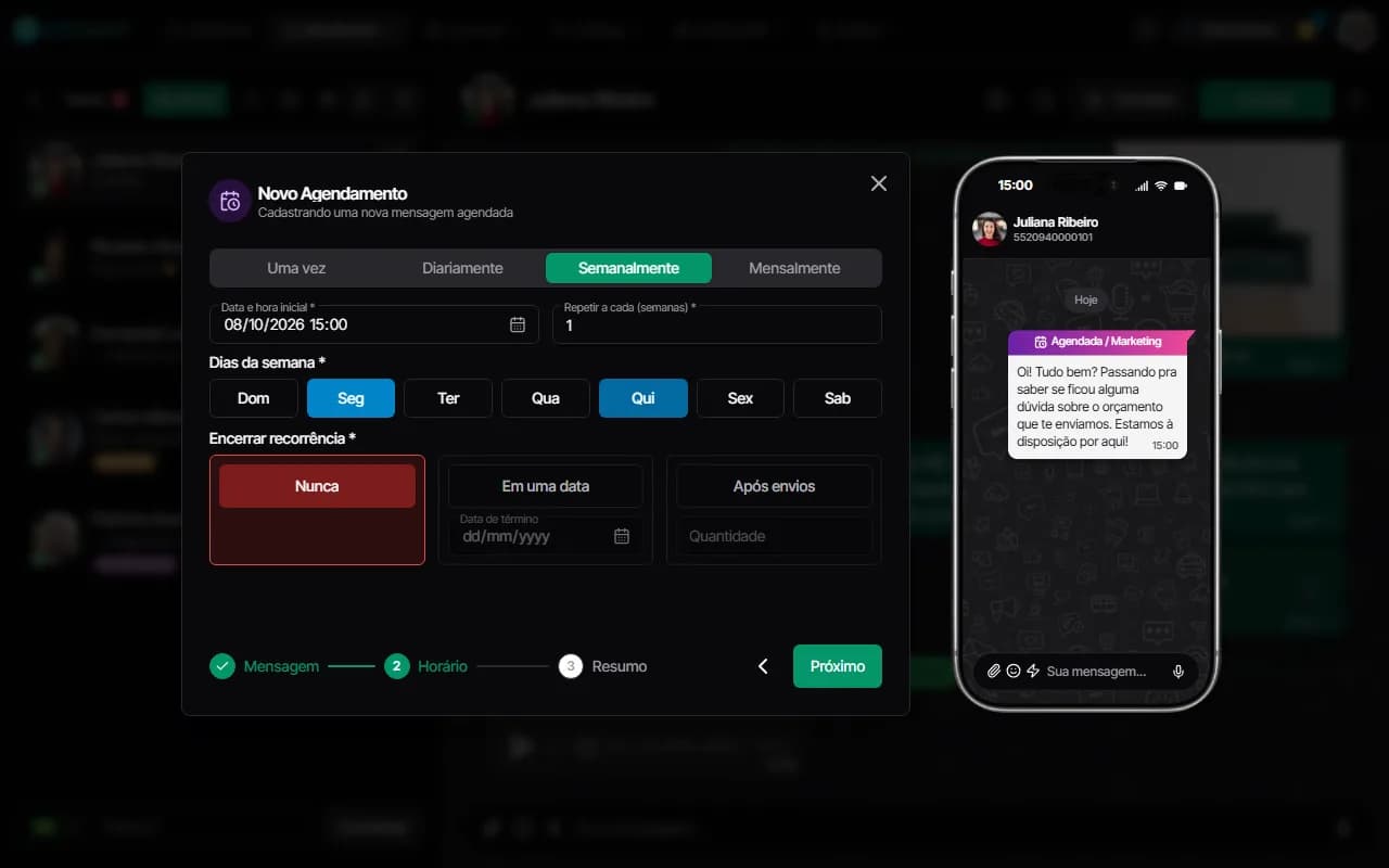 Mensagens agendadas no CPChat