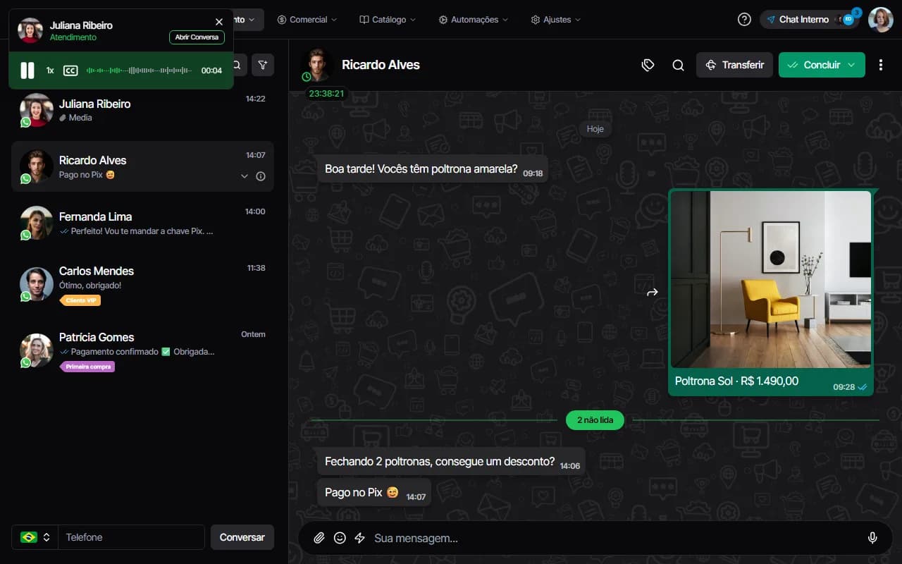 Áudio que acompanha você no CPChat