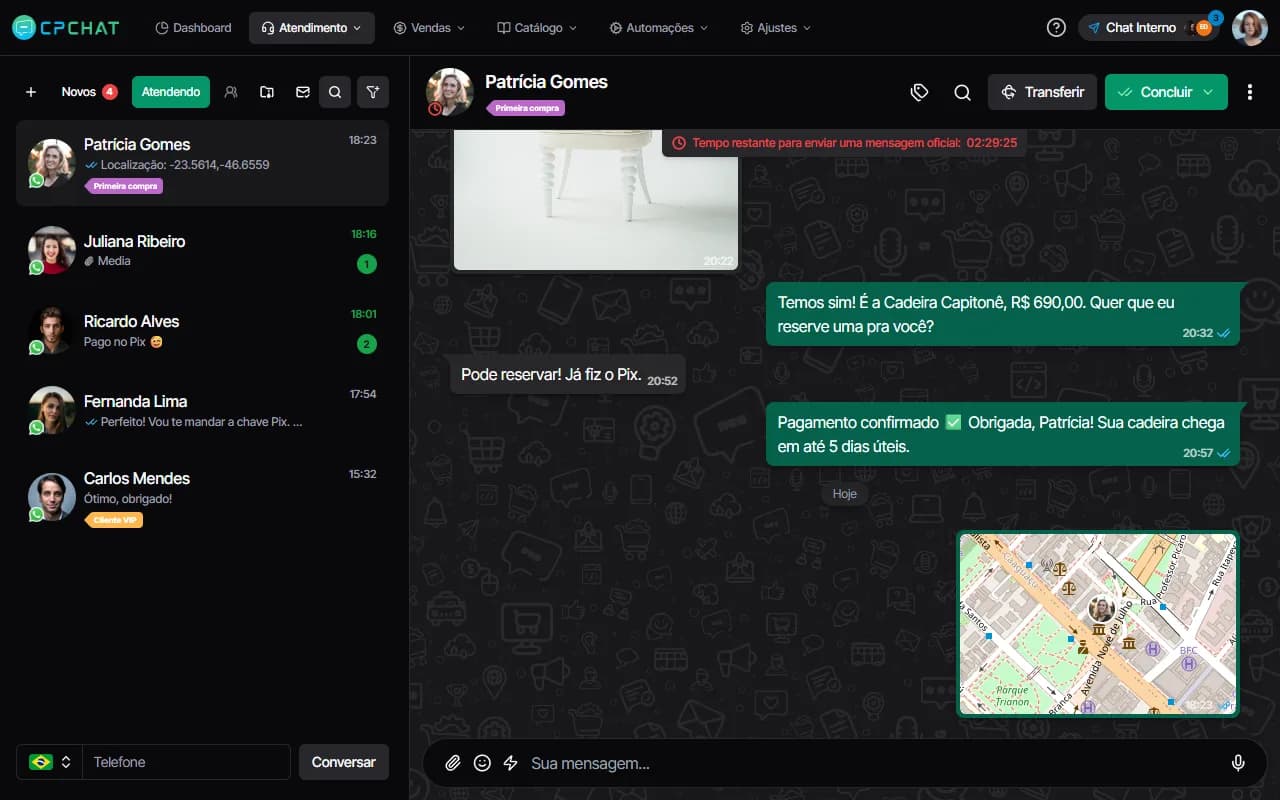 Localização no mapa no CPChat